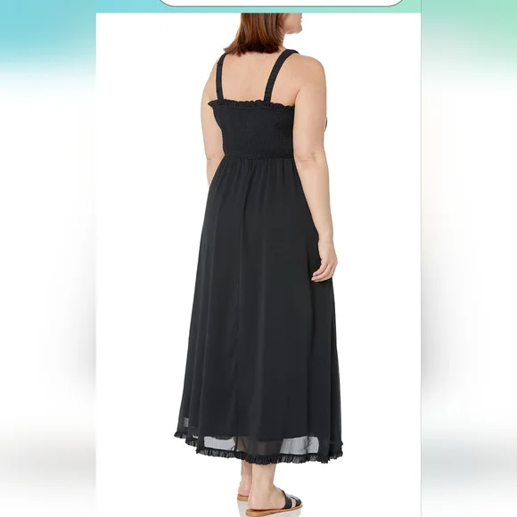 Elegant Black Maxi Dress The Drop Women's Jaya Smocked-Bodice Chiffon XLThe Drop - Picture 6 of 12